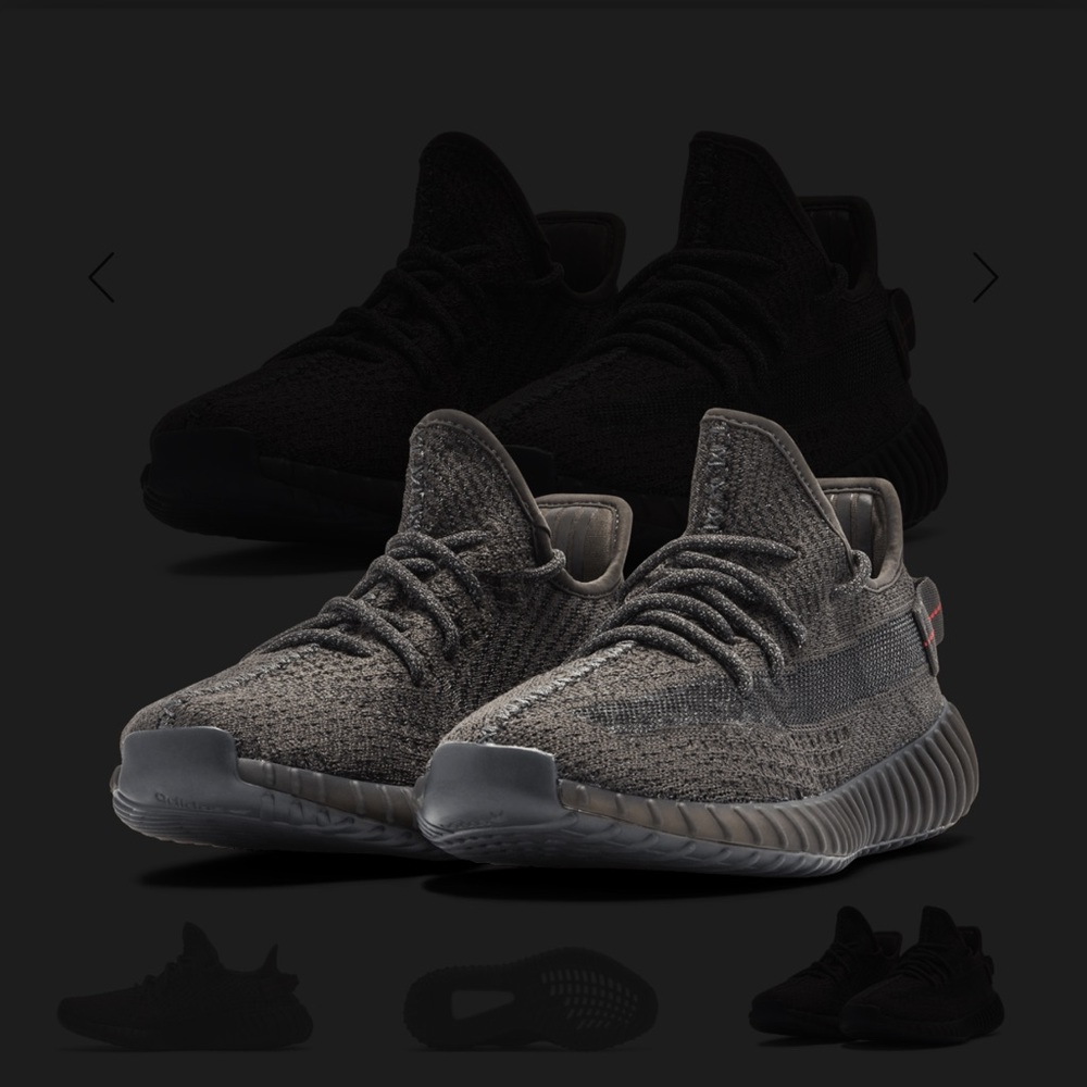 Yeezy boost 350 v2 static black reflective sneakers